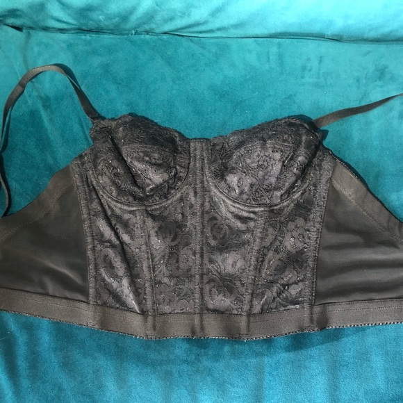 Lace, mesh corset top. Ribbing. No padding. 34B - Picture 1 of 3